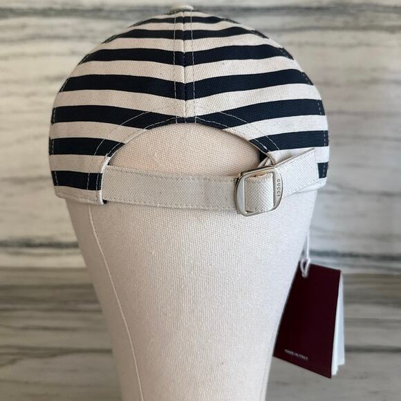 Gucci Sporty Script Navy Striped Hat Large - Picture 3 of 10